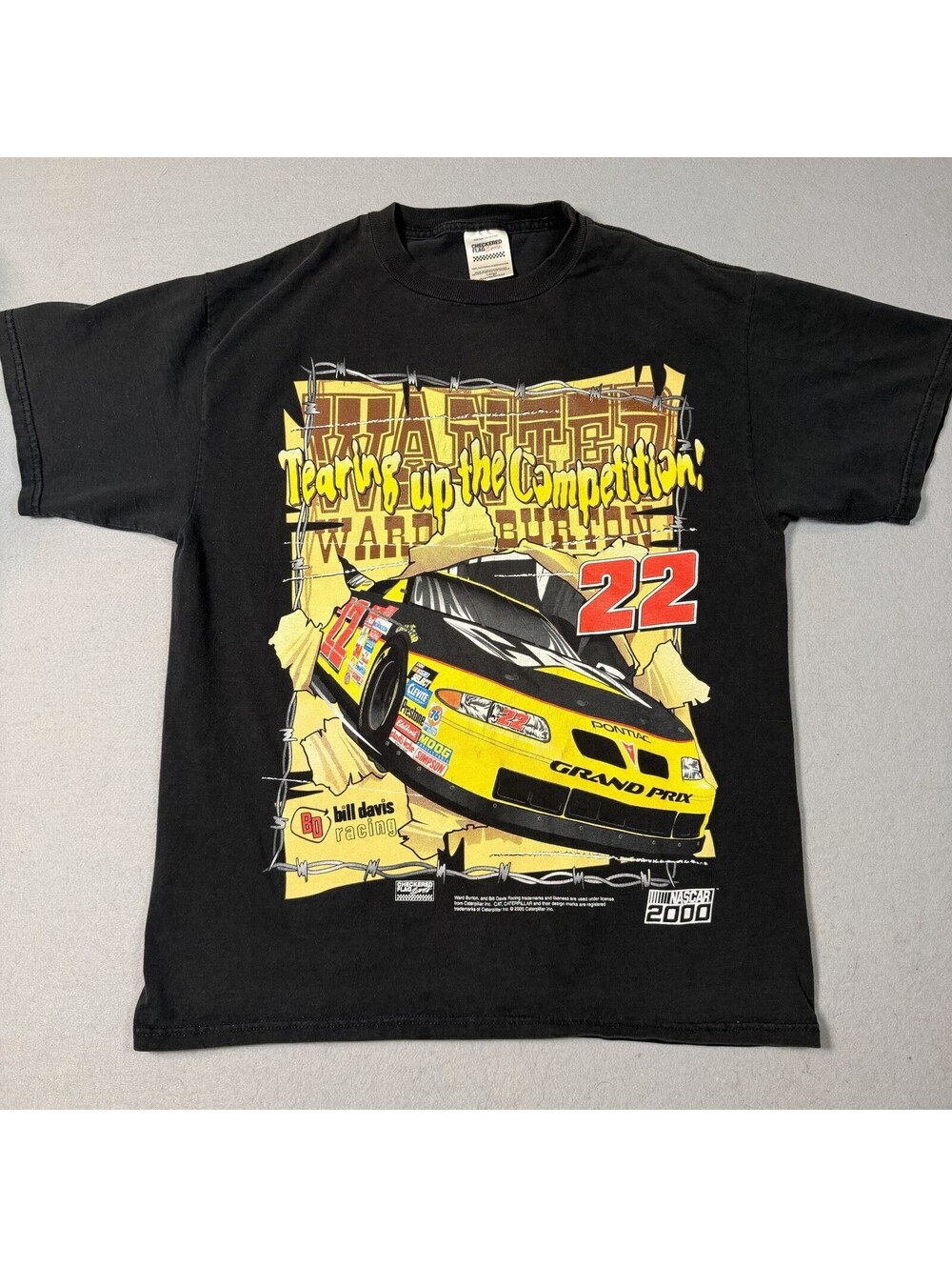 Vintage NASCAR 2000 Racing Double Sided Mens Large Shirt Ward Burton #22